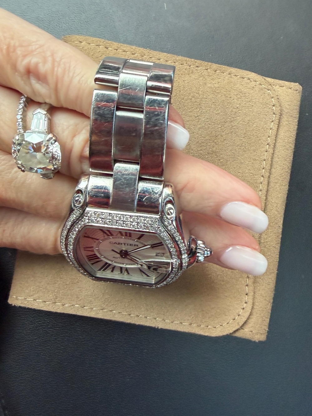 Cartier Silver Tone Diamond Bezel Women's Automatic Watch - Picture 7 of 9